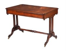 Y AN EARLY VICTORIAN ROSEWOOD WRITING TABLE