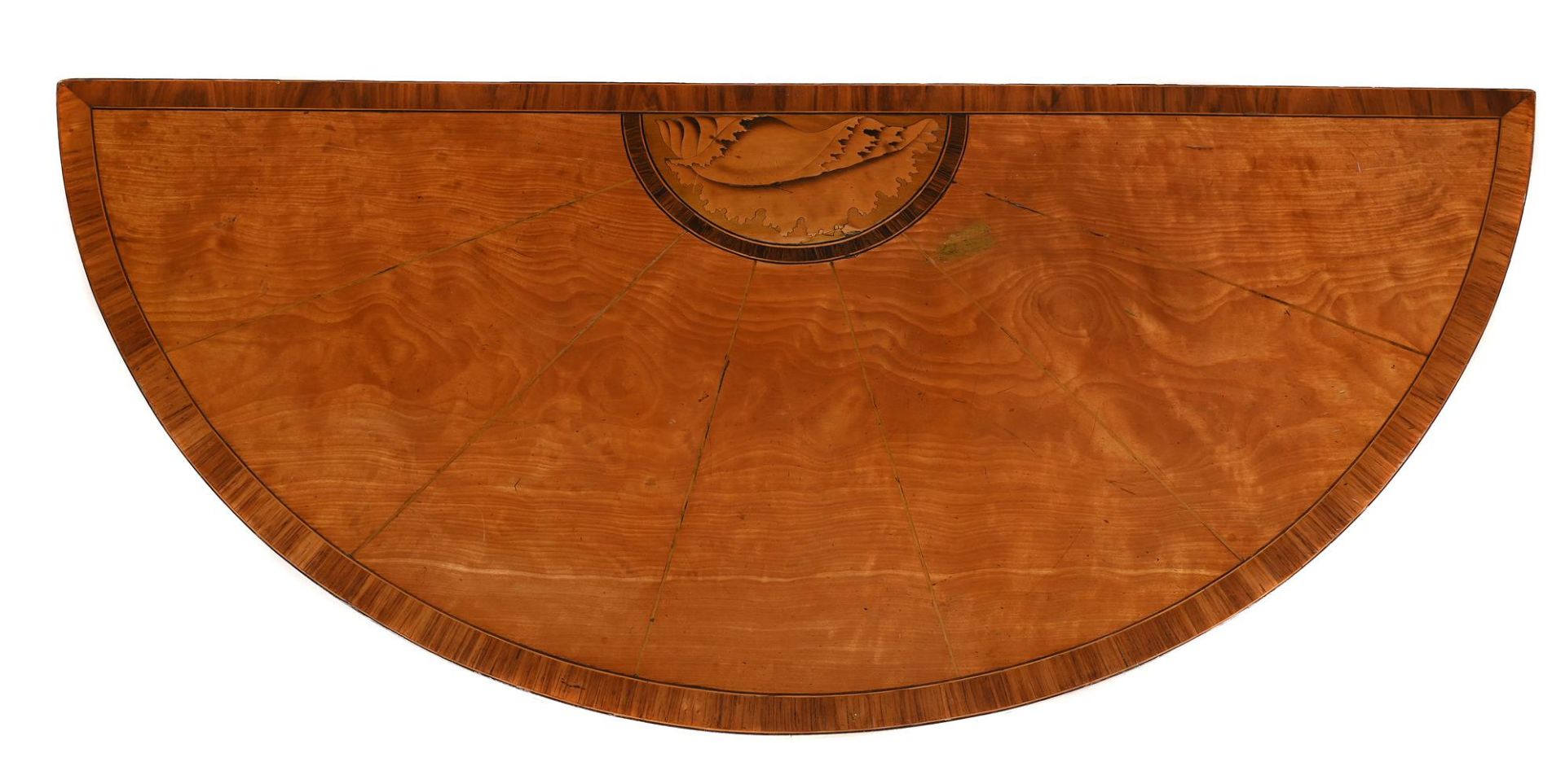 Y A GEORGE III SATINWOOD, TULIPWOOD, AND ROSEWOOD BANDED SIDE TABLE - Image 2 of 2