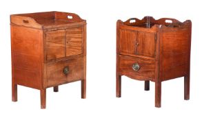 TWO SIMILAR GEORGE III NIGHT COMMODES