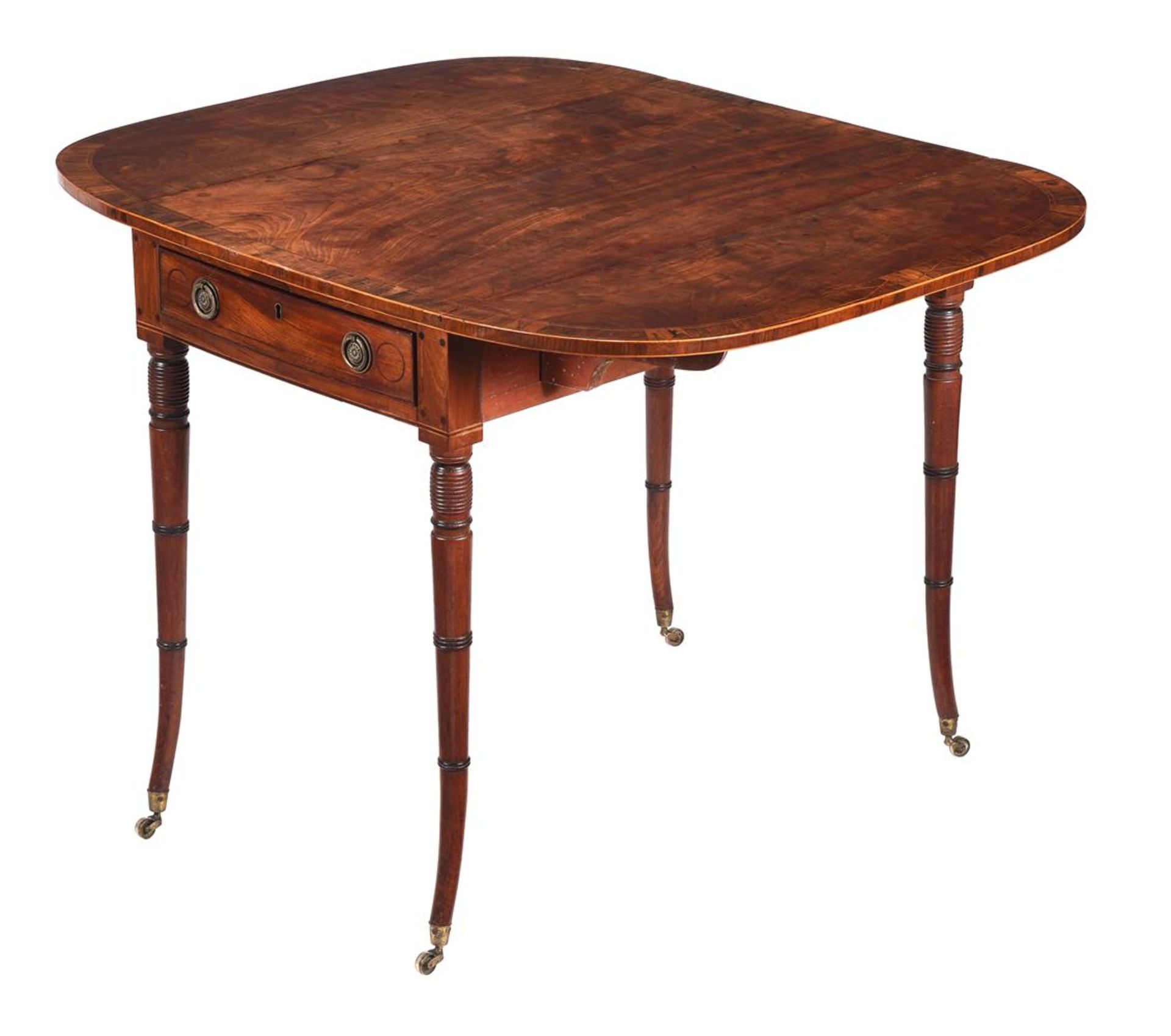 A GEORGE III MAHOGANY AND LINE INLAID PEMBROKE TABLE - Bild 2 aus 2