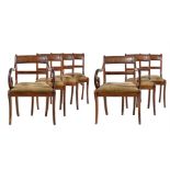 A SET OF SEVEN REGENCY MAHOGANY DINING CHAIRS