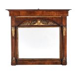 A MAHOGANY AND ORMOLU MOUNTED WALL MIRROR