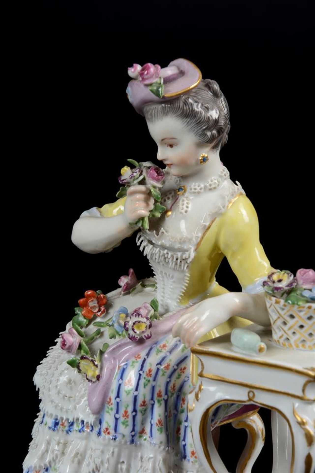 A PAIR OF MEISSEN MODELS EMBLEMATIC OF THE SENSES FROM A SET OF FOUR - Image 3 of 3