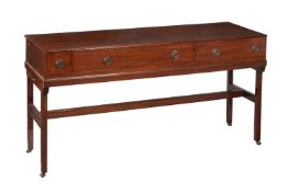 A MAHOGANY AND LINE INLAID 'SQUARE PIANO' SIDEBOARD