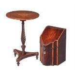 A GEORGE III MAHOGANY AND INLAID WINE TABLE