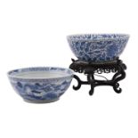 A CHINESE BLUE AND WHITE BOWL