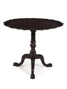 A CARVED MAHOGANY 'BIRDCAGE' TRIPOD TABLE IN IRISH GEORGE II STYLE