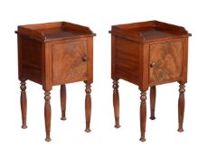 A PAIR OF VICTORIAN MAHOGANY BEDSIDE CUPBOARDS