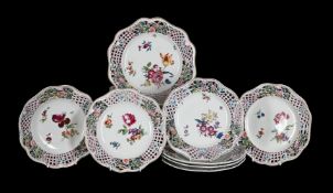 A SET OF SIXTEEN VARIOUS HEREND DESERT PLATES IN SIZES