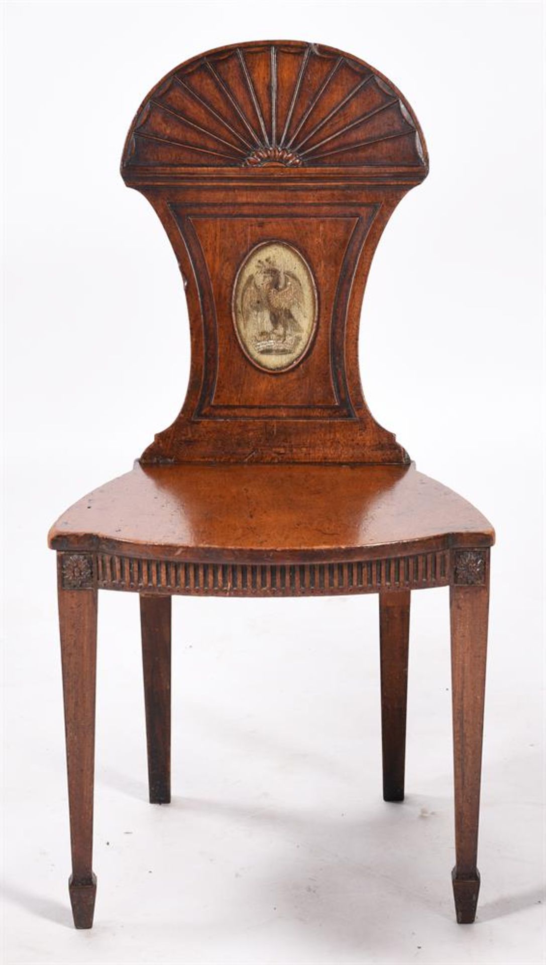 A PAIR OF REGENCY MAHOGANY HALL CHAIRS - Bild 3 aus 7