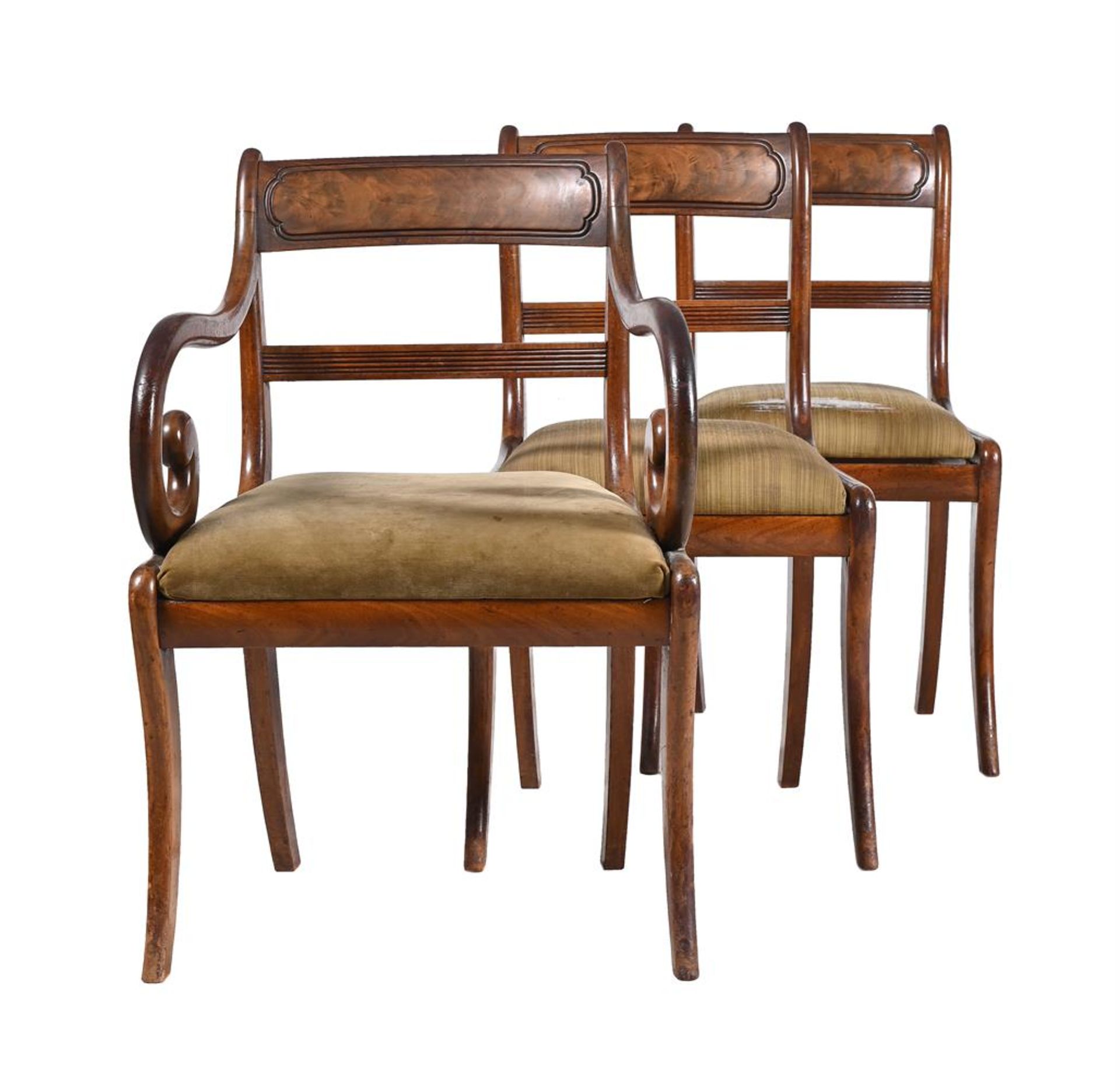 A SET OF SEVEN REGENCY MAHOGANY DINING CHAIRS - Image 3 of 3