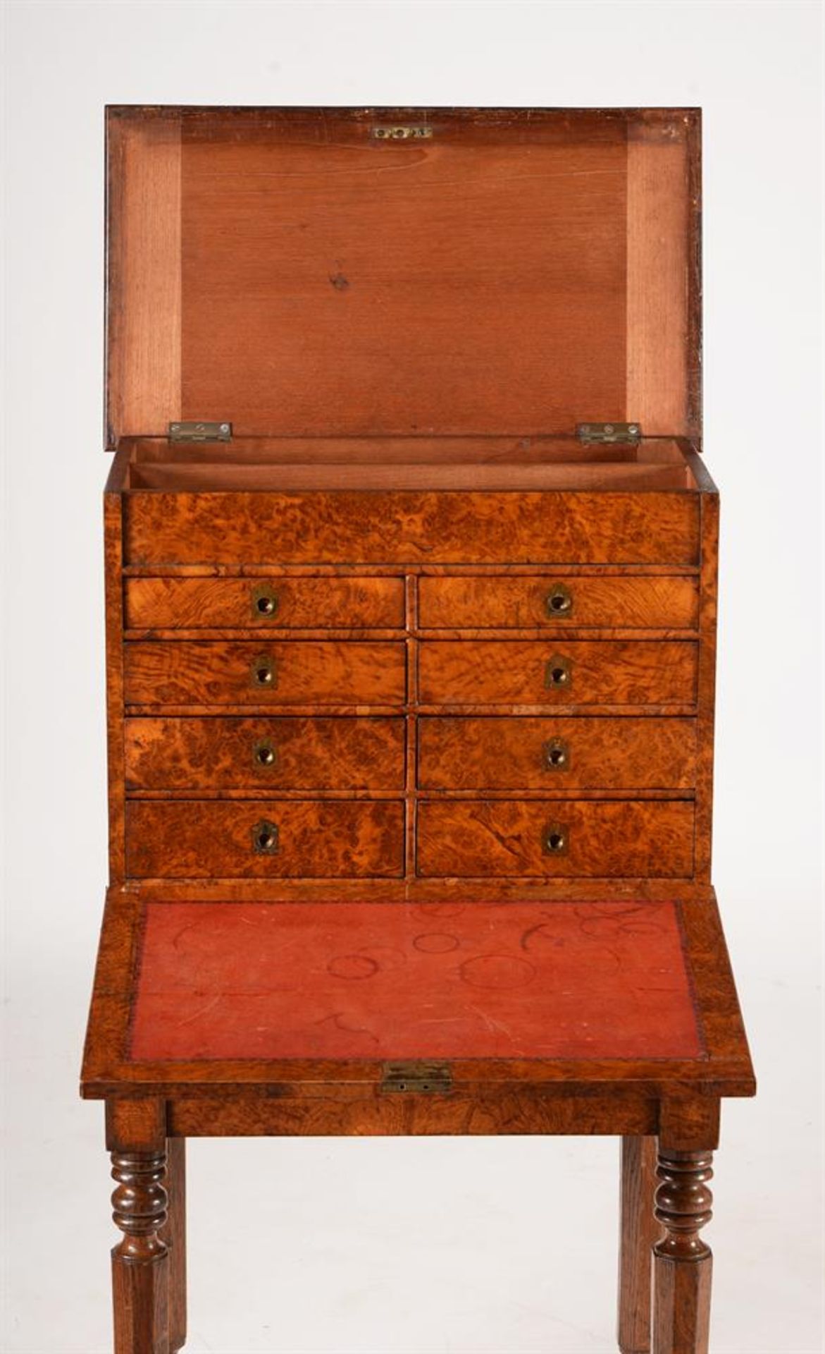 A VICTORIAN POLLARD OAK AND OAK TABLE TOP WRITING OR ARTISTS CABINET - Image 4 of 6
