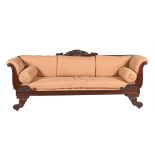 AN EARLY VICTORIAN MAHOGANY SOFA