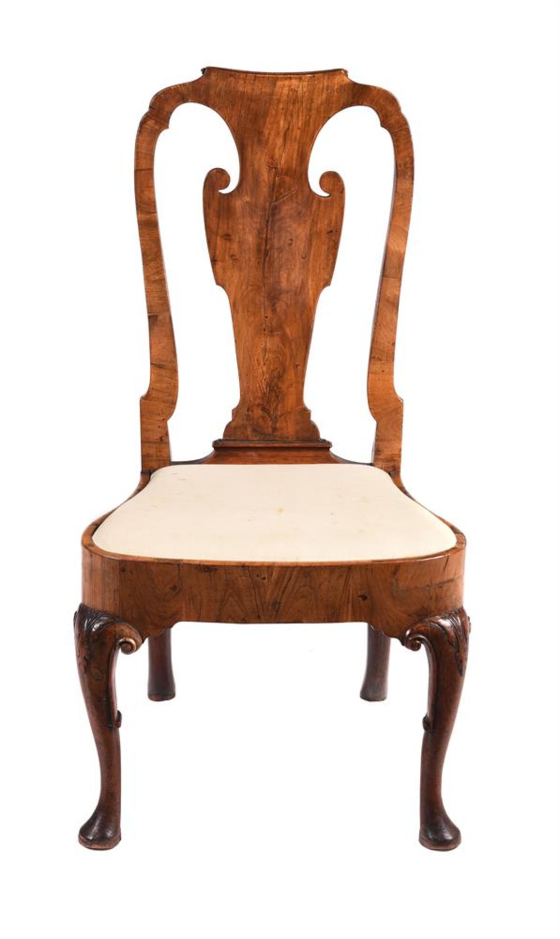 A GEORGE II WALNUT SIDE CHAIR