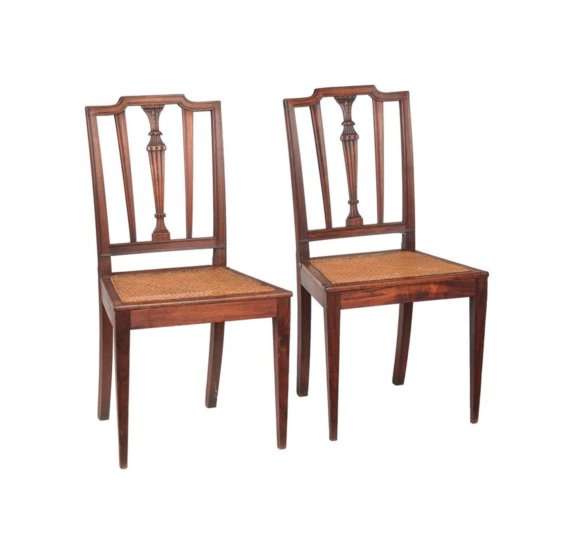 A PAIR OF TEAK SIDE CHAIRS, PROBABLY COLONIAL, IN GEORGE III STYLE