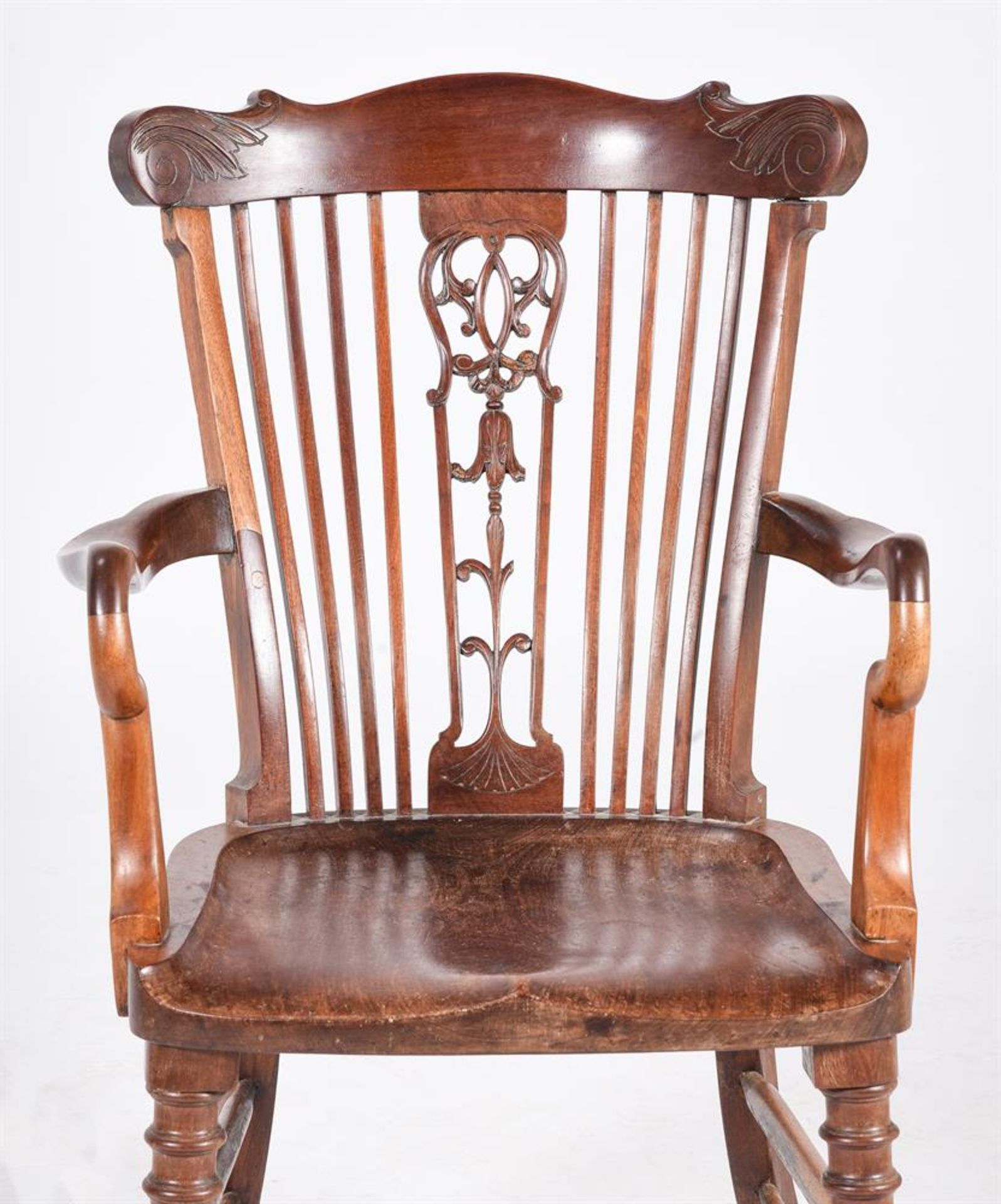 A CARVED HARDWOOD ARMCHAIR - Bild 3 aus 3