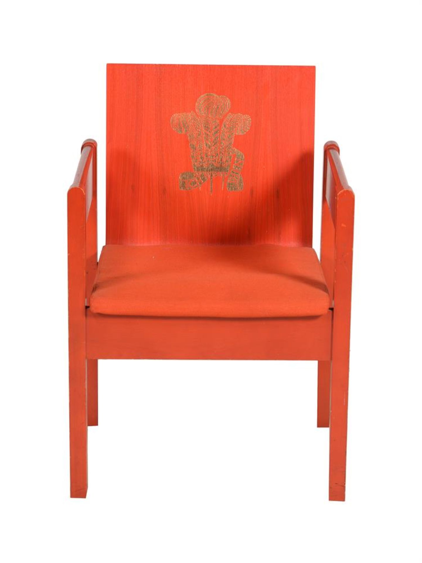 A RED PAINTED ARMCHAIR FROM THE INVESTITURE OF THE PRINCE OF WALES - Bild 2 aus 3