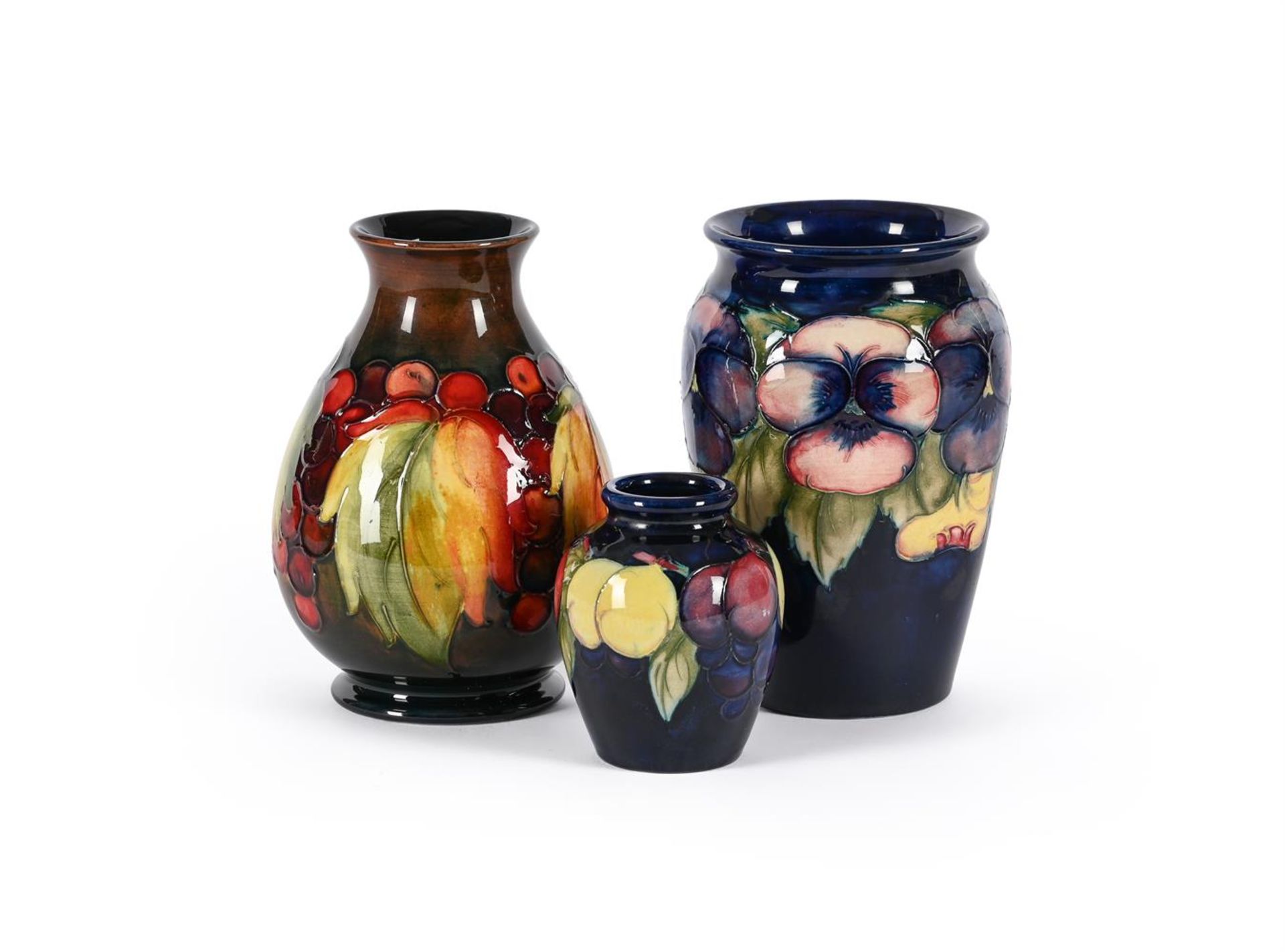 A GROUP OF THREE MOORCROFT VASES