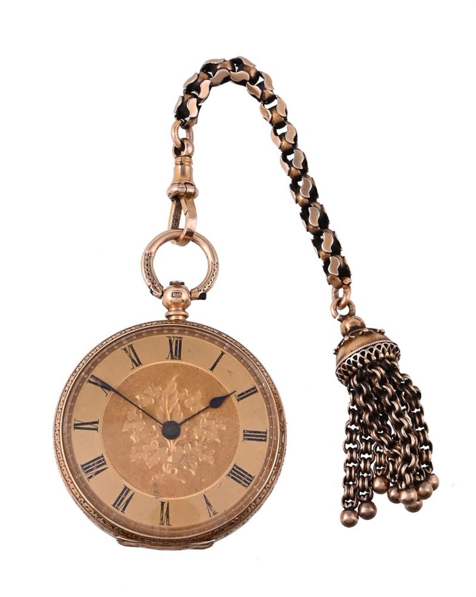 UNSIGNED, A GOLD COLOURED OPEN FACE POCKET WATCH