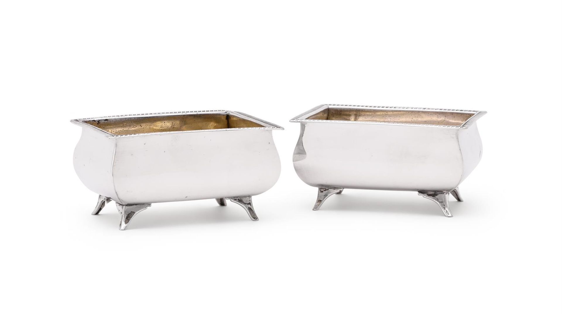 A PAIR OF GEORGE III OBLONG SALT CELLARS - Image 2 of 3