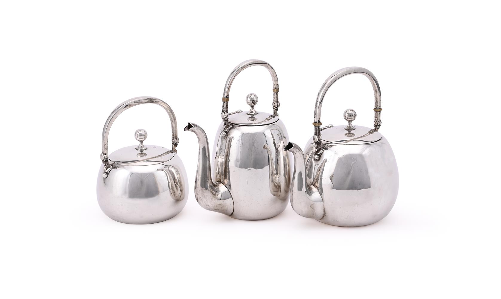 Y A SPANISH SILVER THREE PIECE TEA AND COFFEE SET