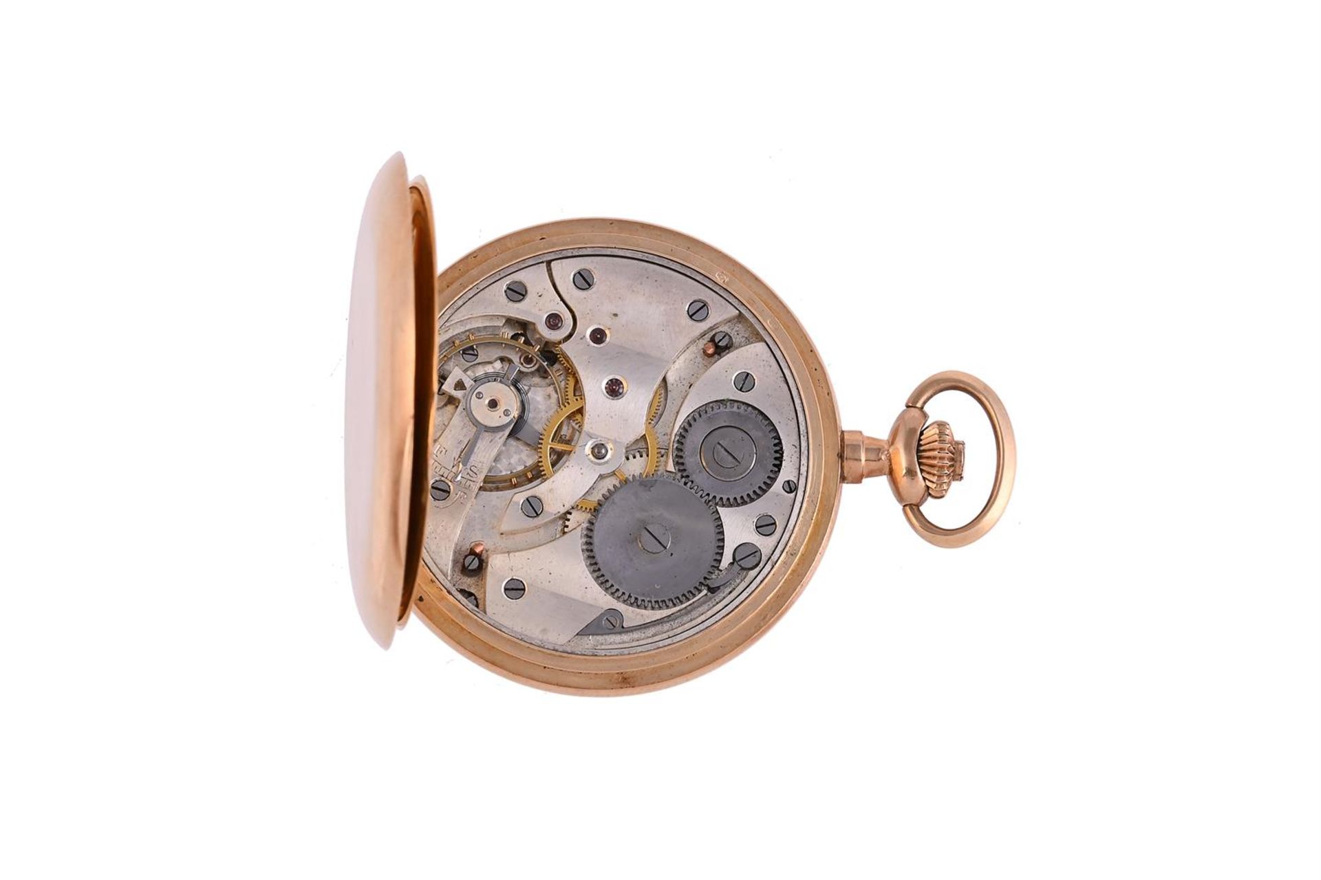UNSIGNED, A GOLD COLOURED SLIM LINE FULL KEYLESS WIND FULL HUNTER POCKET WATCH - Image 2 of 2