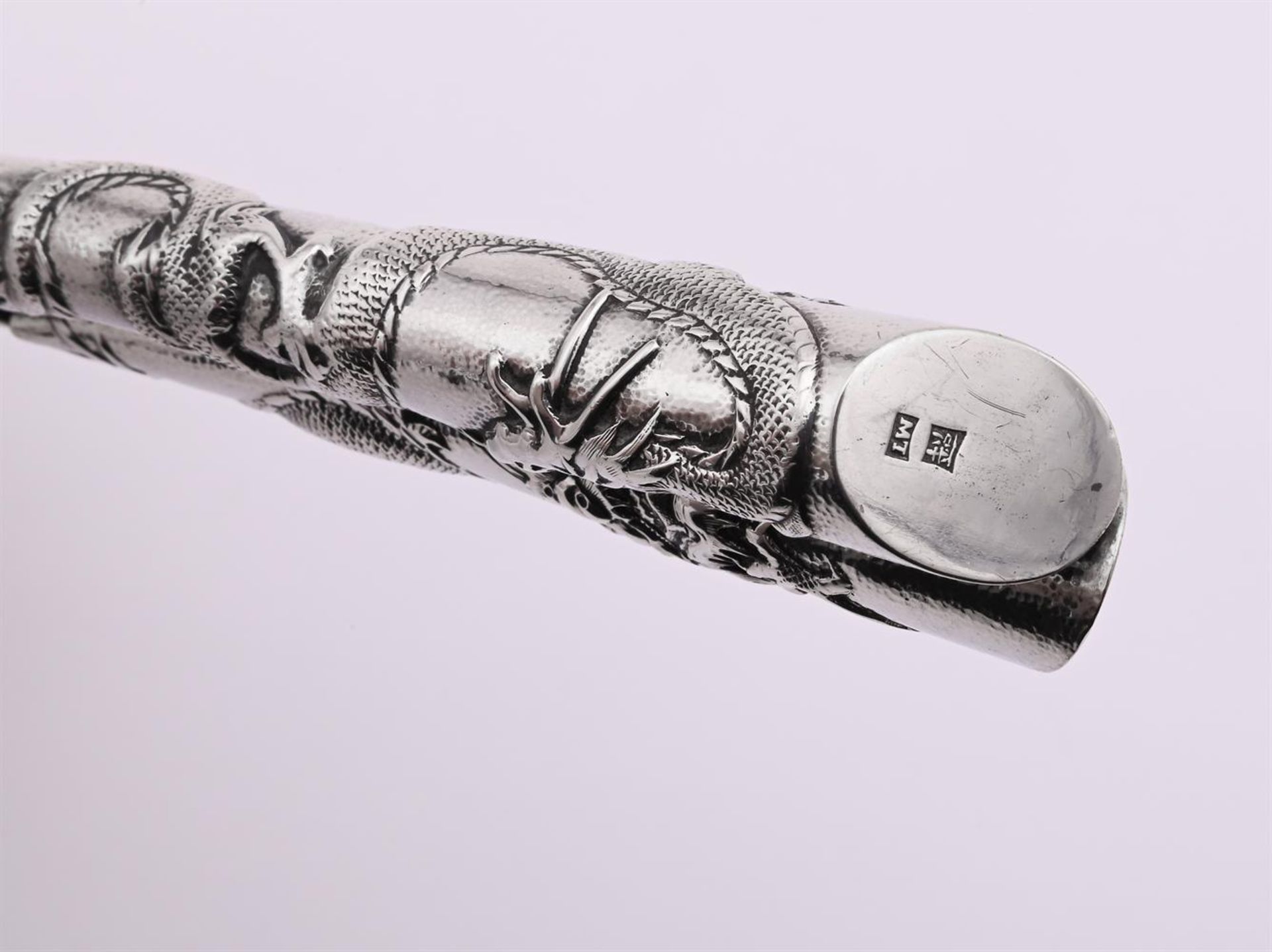 A PAIR OF CHINESE SILVER GLOVE STRETCHERS - Image 3 of 3