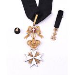 ORDER OF MALTA, A GILT METAL AND ENAMEL NECK BADGE