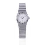 OMEGA, CONSTELLATION, A LADY'S STAINLESS STEEL BRACELET WATCH