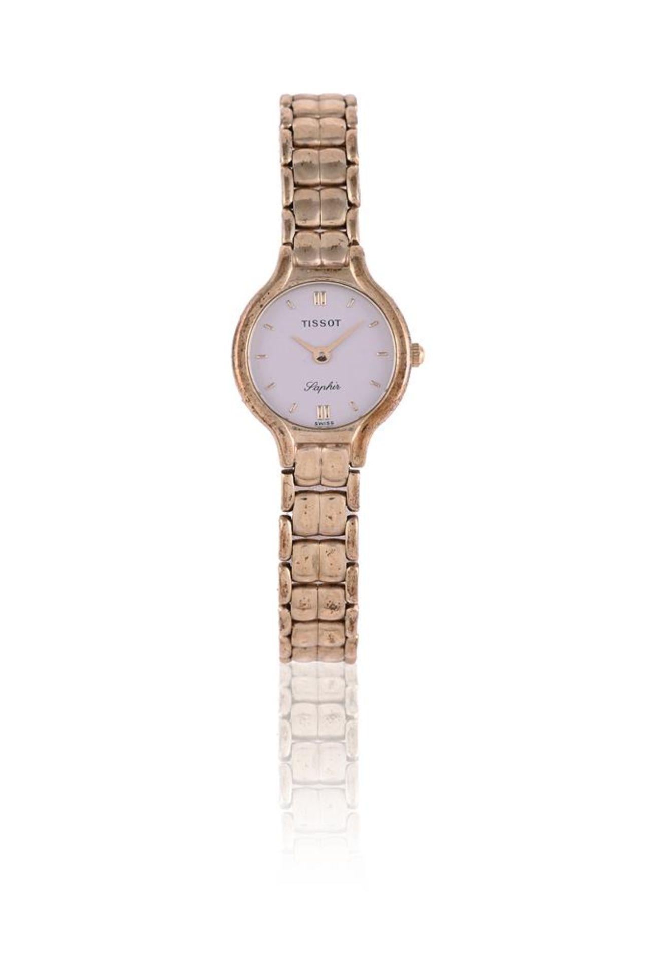 TISSOT, A LADY'S 9 CARAT GOLD BRACELET WATCH