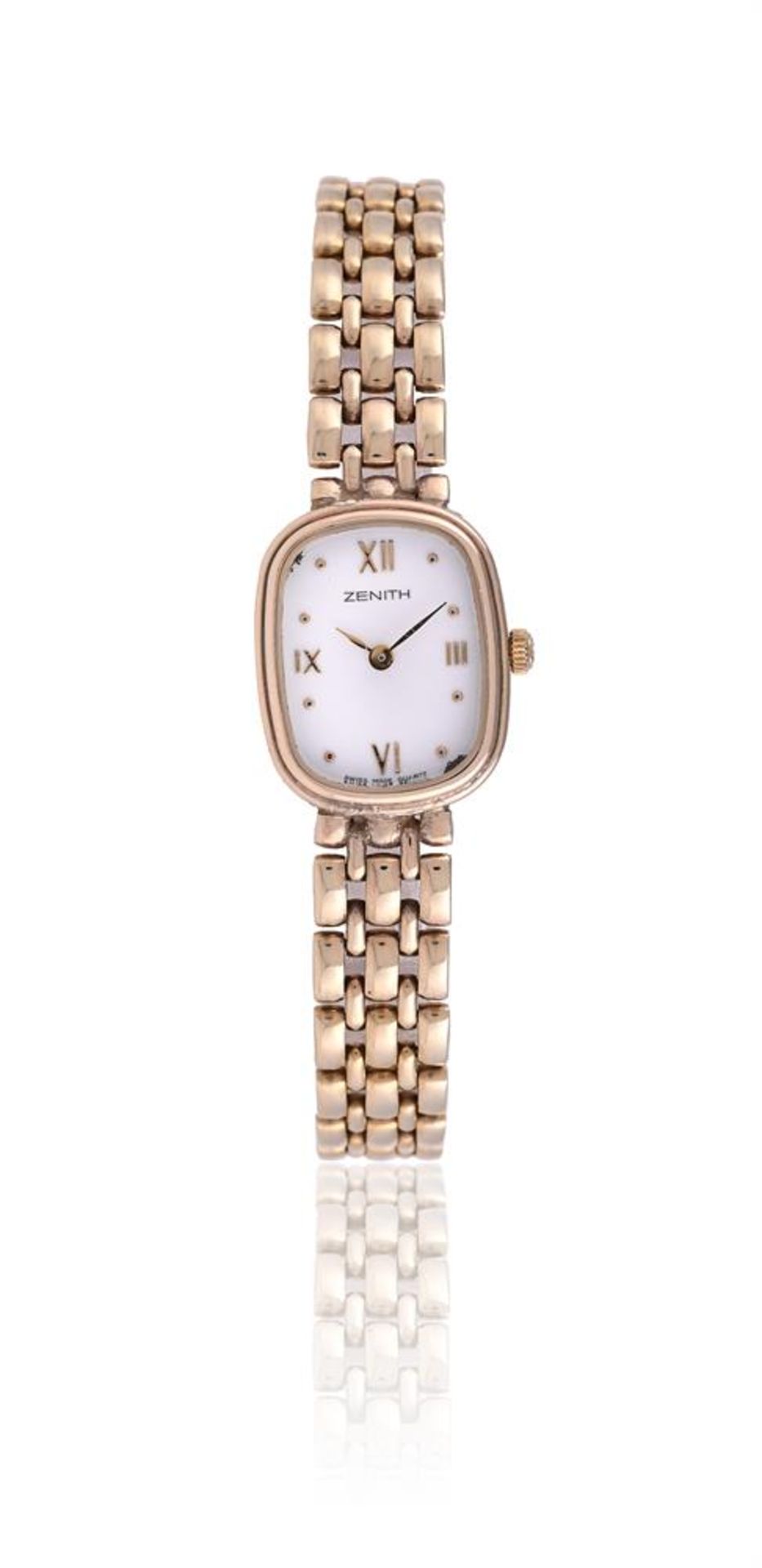 ZENITH, A LADY'S 9 CARAT GOLD BRACELET WATCH