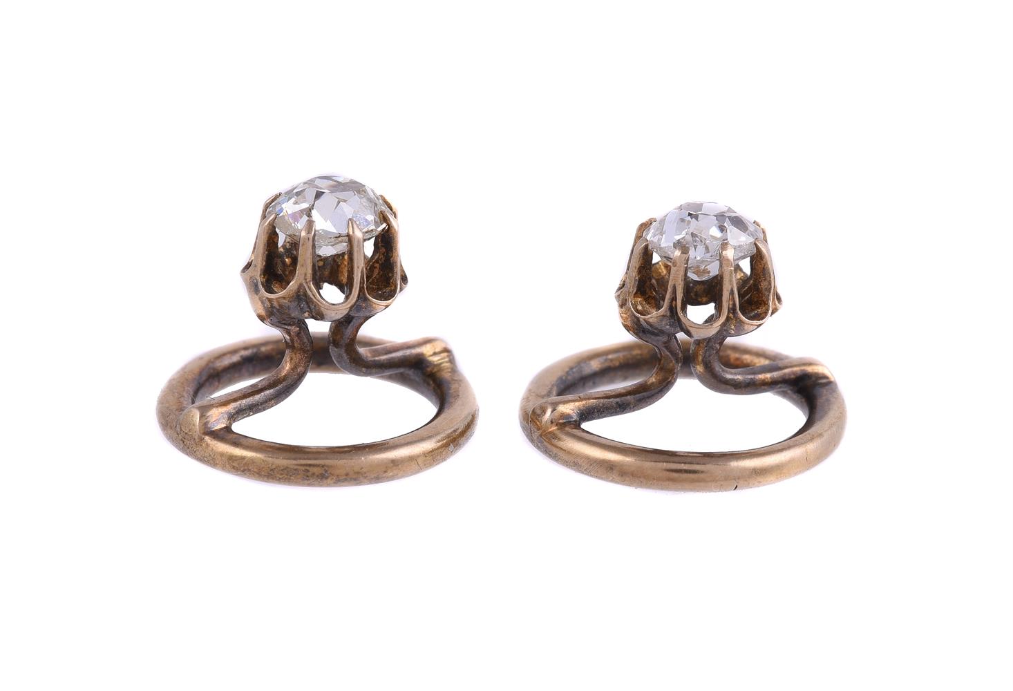 A PAIR OF LATE VICTORIAN DIAMOND SET SHIRT STUDS, CIRCA 1890 - Image 2 of 2