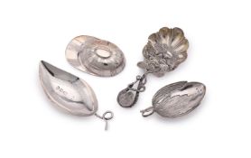 FOUR SILVER CADDY SPOONS