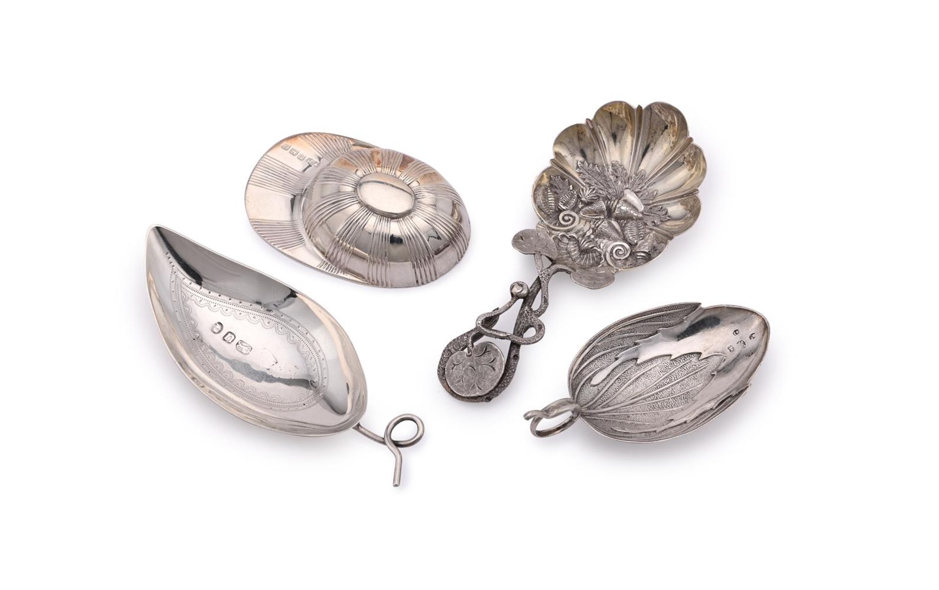 FOUR SILVER CADDY SPOONS