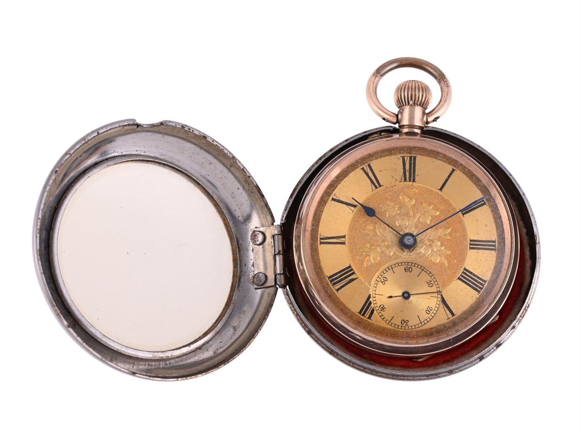 UNSIGNED, A GOLD COLOURED KEYLESS WIND OPEN FACE POCKET WATCH - Image 2 of 4