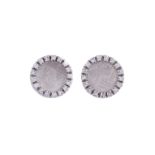 A PAIR OF DIAMOND EAR STUDS