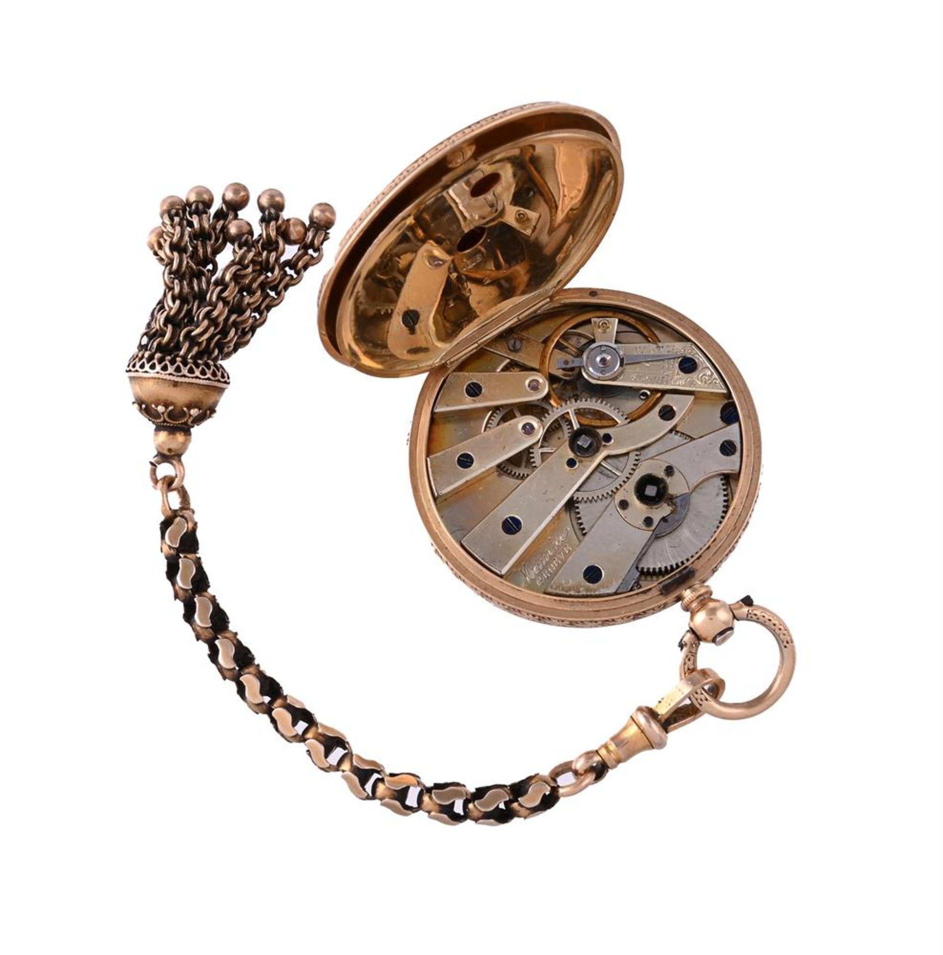 UNSIGNED, A GOLD COLOURED OPEN FACE POCKET WATCH - Image 3 of 3