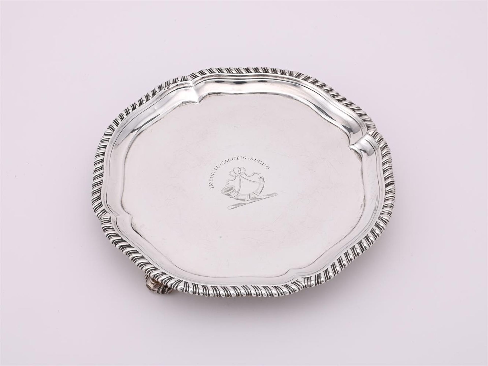 A GEORGE III SILVER SHAPED CIRCULAR WAITER - Image 2 of 3