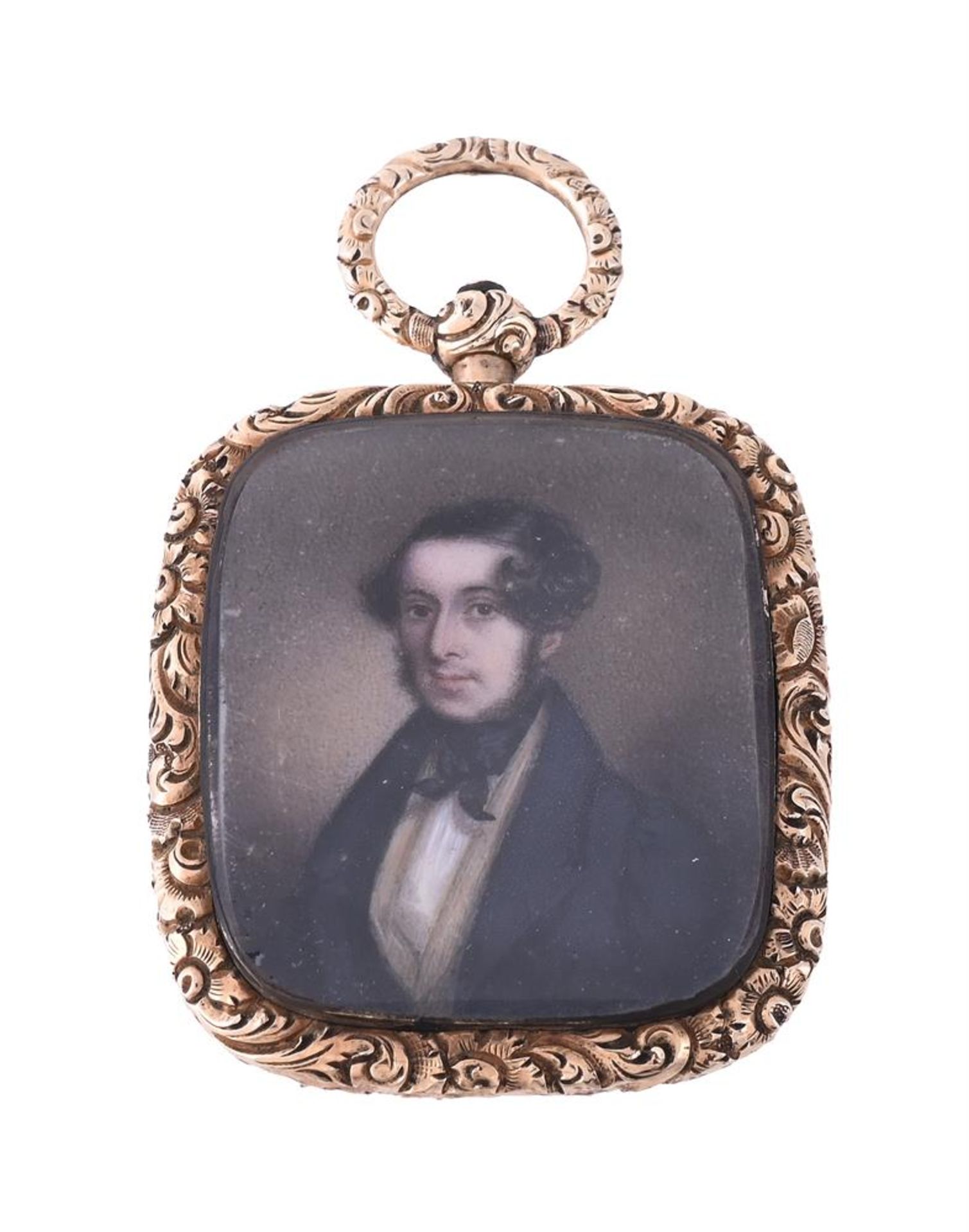 AN EARLY VICTORIAN DOUBLE SIDED GLAZED LOCKET, CIRCA 1840