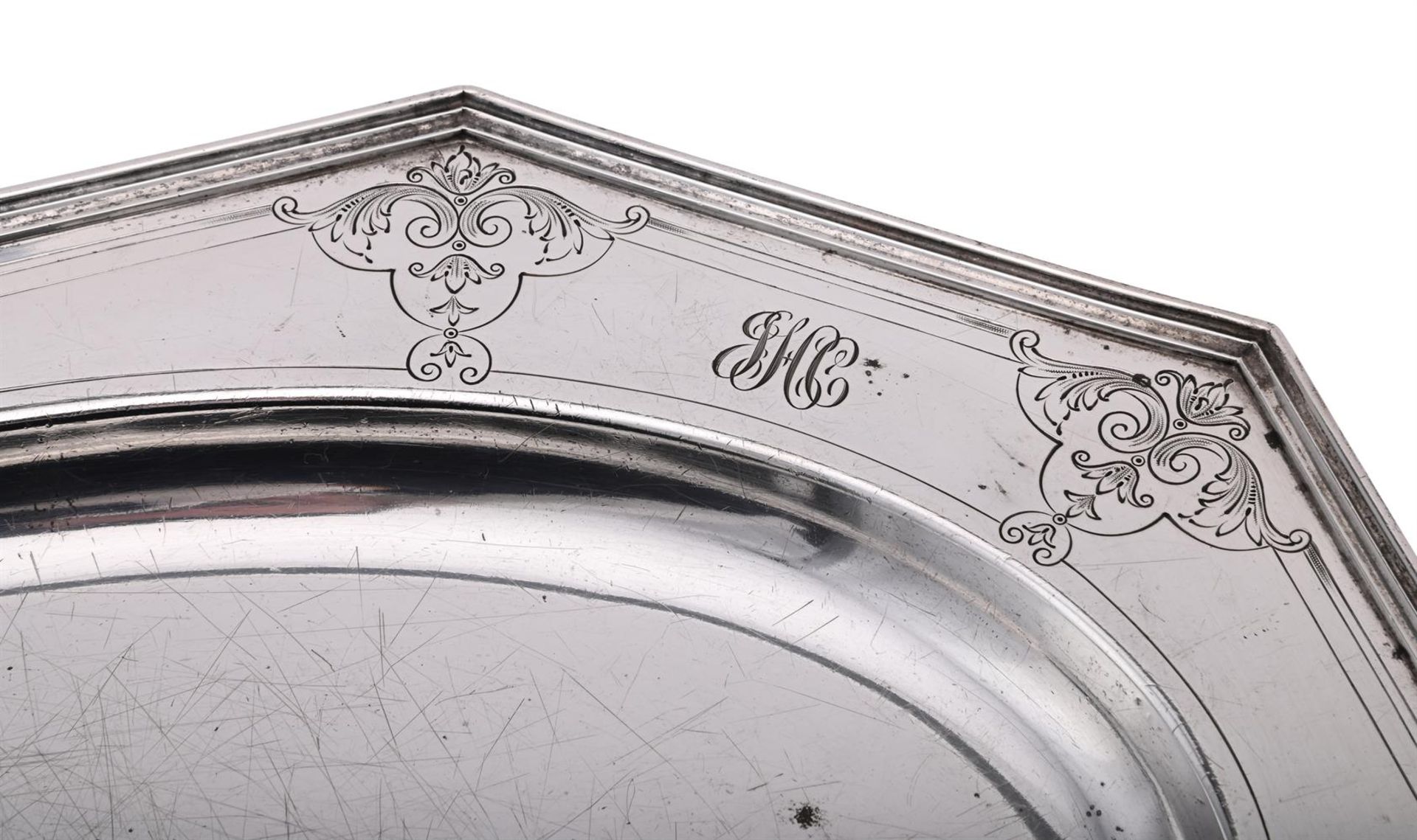 AN AMERICAN SILVER TRAY - Image 2 of 4