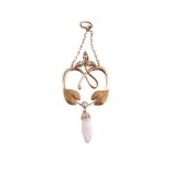 AN ART NOUVEAU MISSISSIPPI PEARL AND SEED PEARL PENDANT, CIRCA 1910