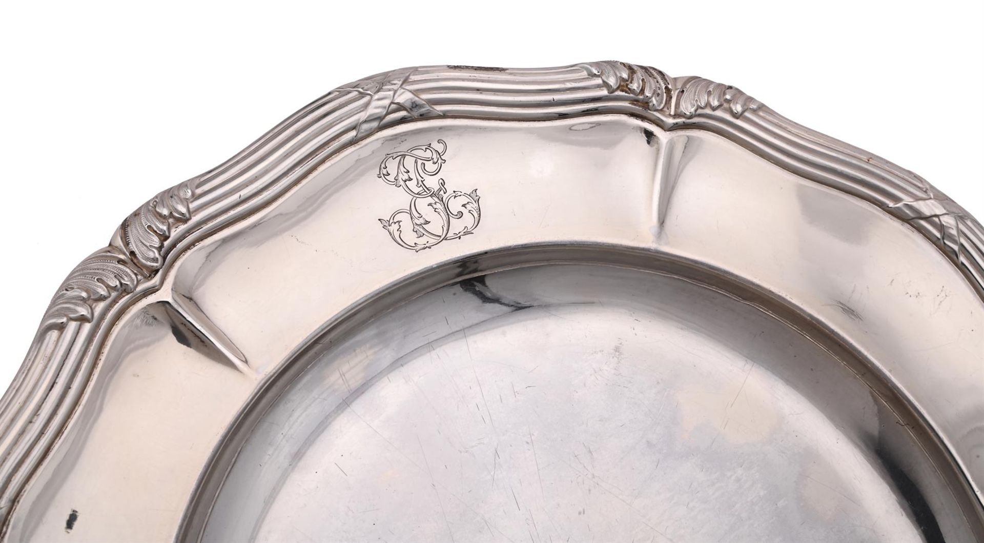 A FRENCH SILVER SHAPED CIRCULAR PLATE - Image 2 of 3