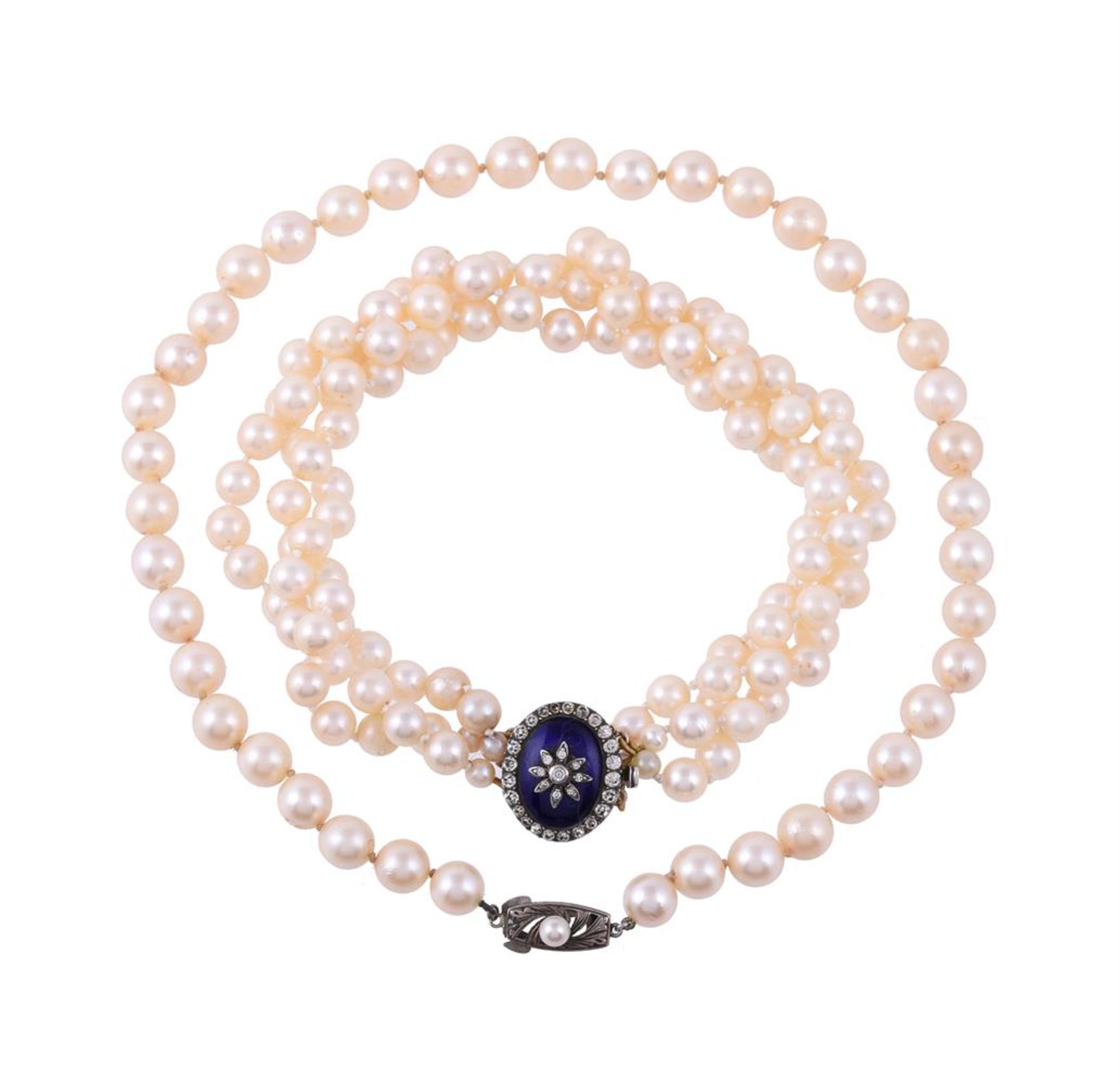 TWO CULTURED PEARL NECKLACES