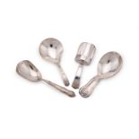 FOUR SILVER CADDY SPOONS