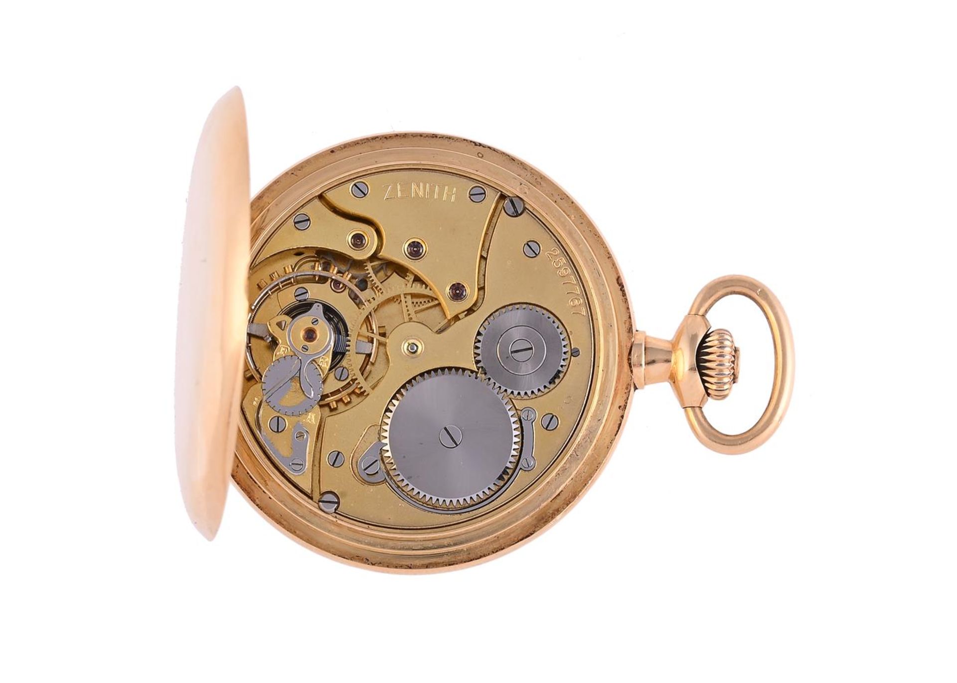 ZENITH, A GOLD COLOURED KEYLESS WIND FULL HUNTER POCKET WATCH - Image 2 of 2