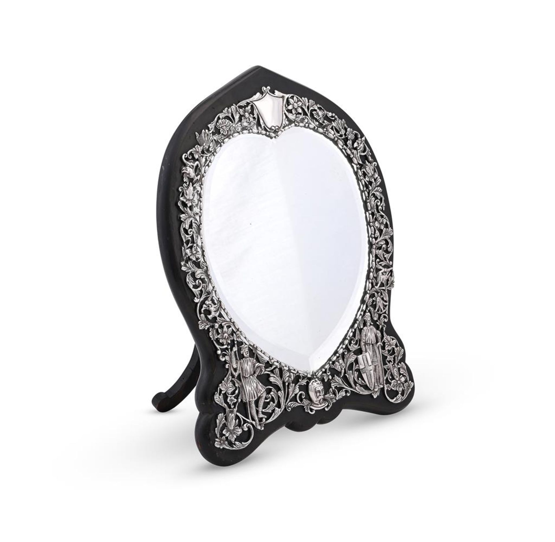 A VICTORIAN SILVER MOUNTED MIRROR