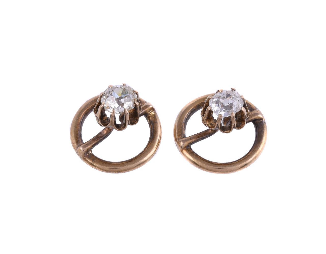 A PAIR OF LATE VICTORIAN DIAMOND SET SHIRT STUDS, CIRCA 1890