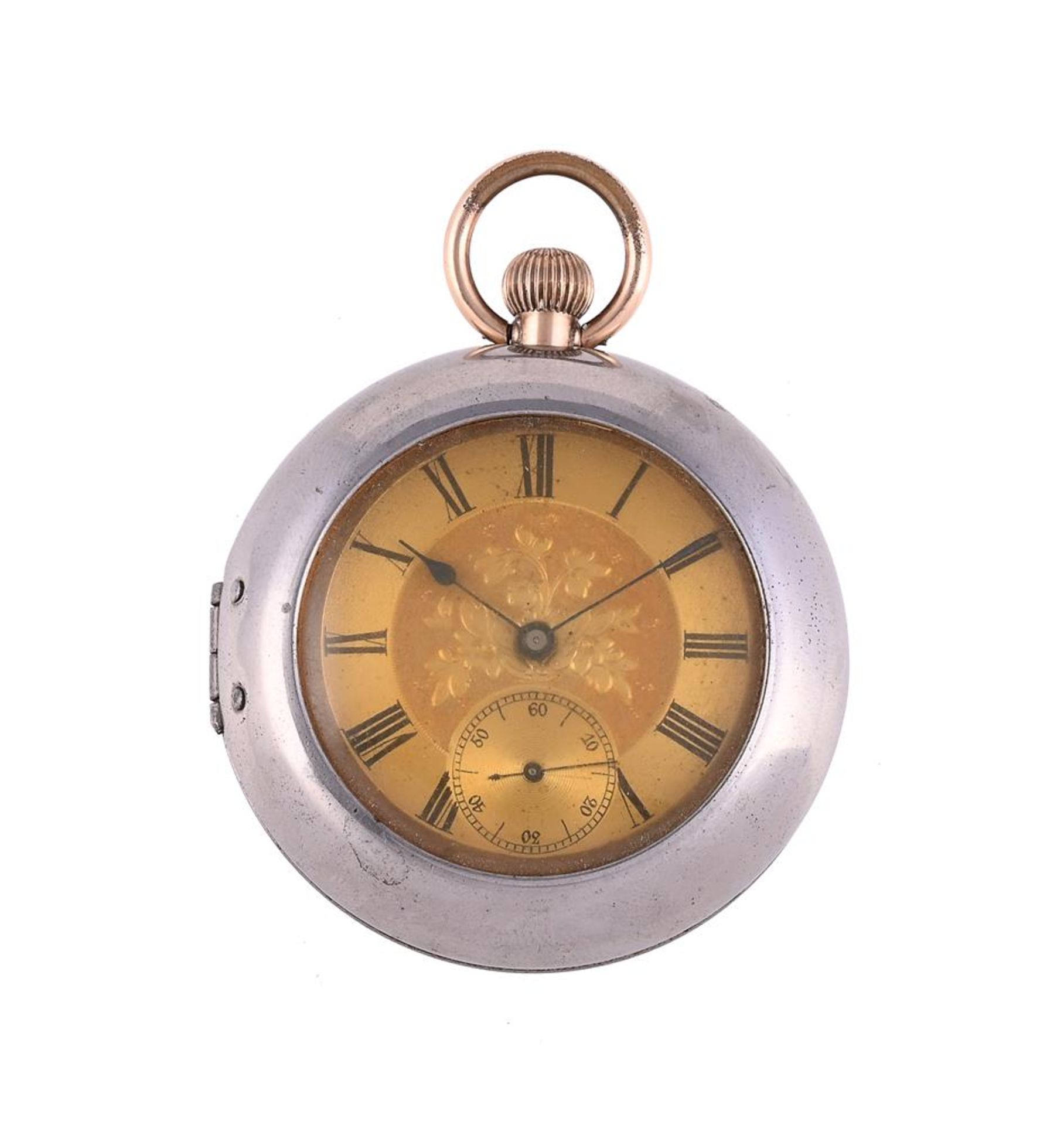 UNSIGNED, A GOLD COLOURED KEYLESS WIND OPEN FACE POCKET WATCH