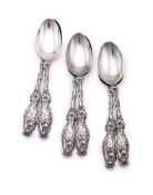 A SET OF SIX AMERICAN SILVER TABLE SPOONS