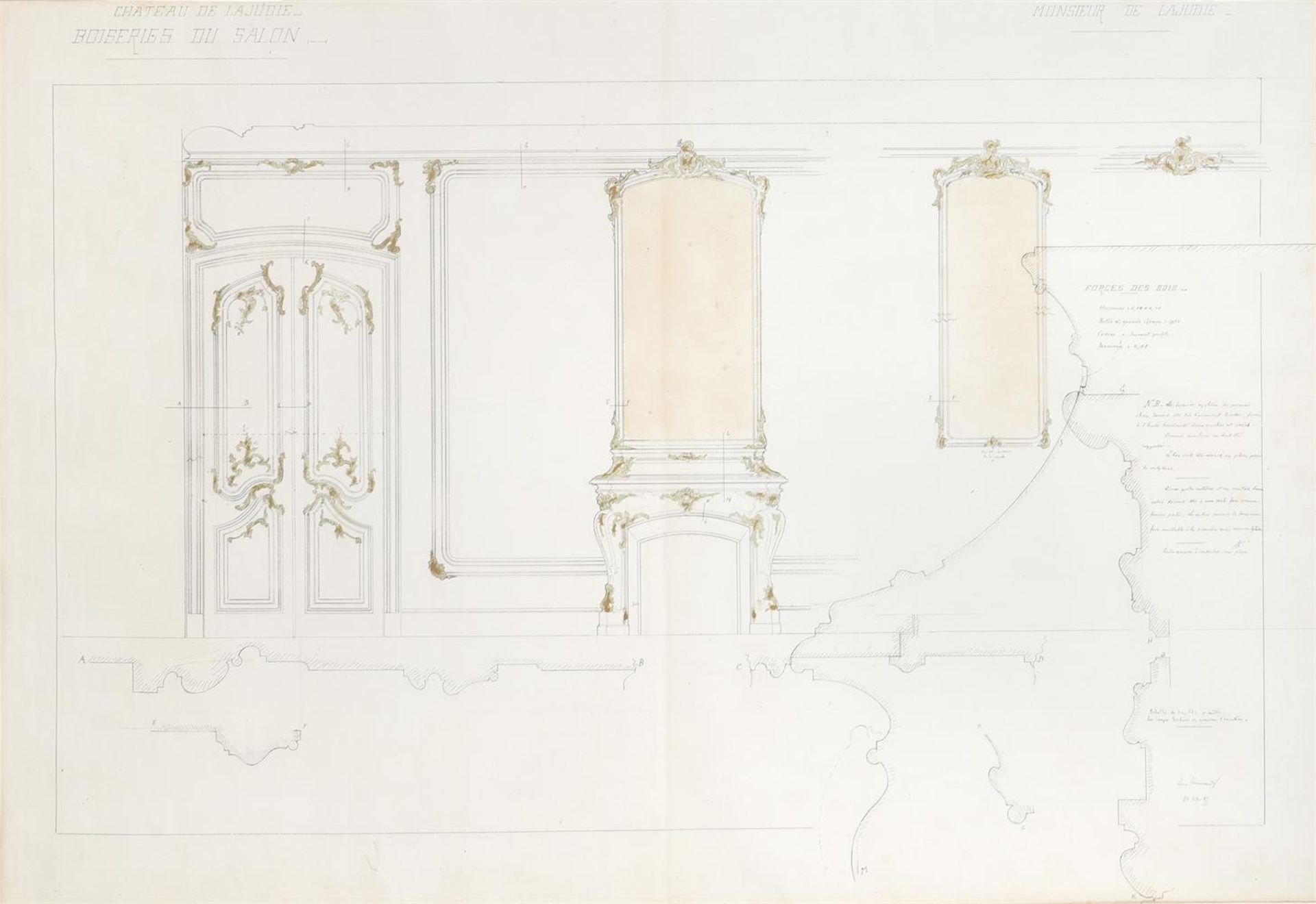 LOUIS LENORMAND (FRENCH 1801-1962), DESIGN FOR THE PANELLING OF A SALON IN THE CHATEAU LAJUDIE - Bild 2 aus 9